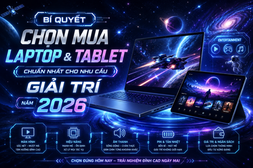 Bí Quyết Chọn Mua Laptop & Tablet Chuẩn Nhất Cho Nhu Cầu Giải Trí Năm 2026